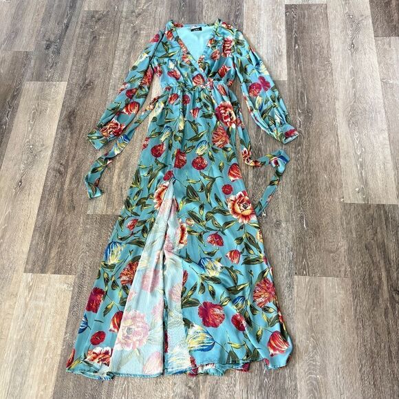 VICI Floral Print Long Sleeve Maxi Dress with belt as seen on Real Housewives XS - Picture 2 of 16